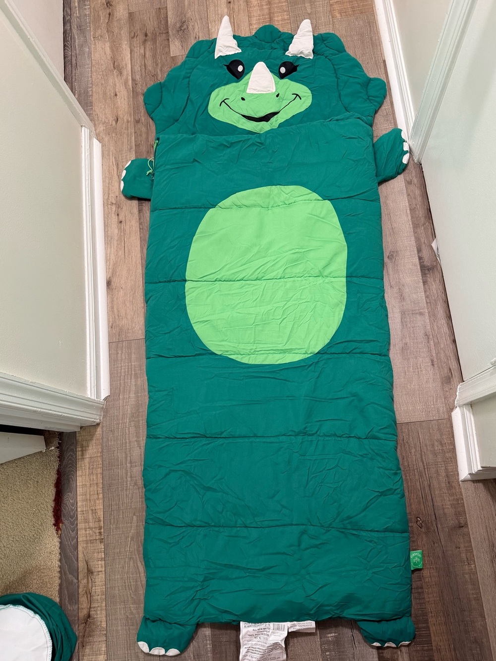 Green Triceratops Kids Sleep Sack – Fun Dino Pajama Bag